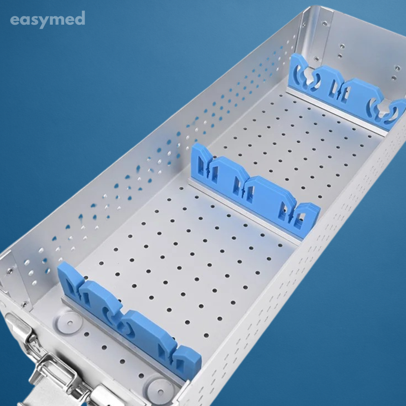 Charola de esterilización para histeroscopio 400 × 140 × 70 mm, acero inoxidable