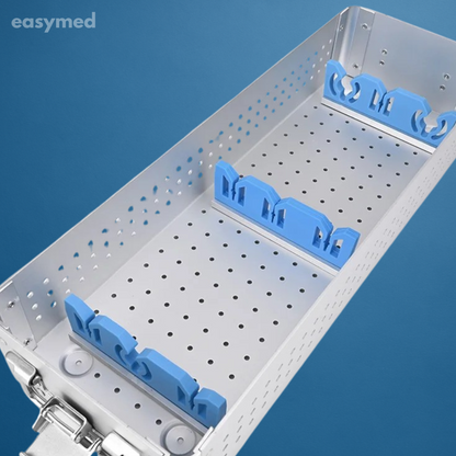 Charola de esterilización para histeroscopio 400 × 140 × 70 mm, acero inoxidable