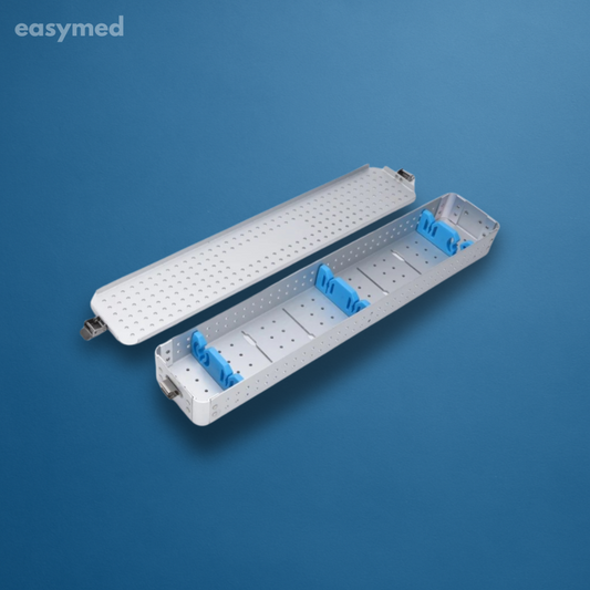 Charola de esterilización para ópticas 440 × 84 × 42 mm, acero inoxidable