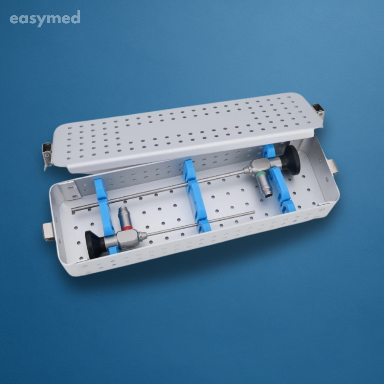 Charola de esterilización para ópticas 440 × 84 × 42 mm, acero inoxidable