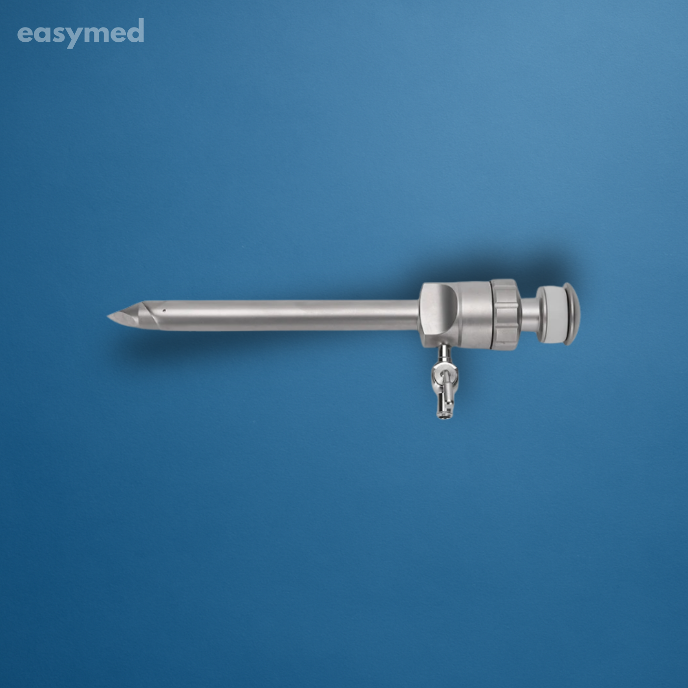 Trocar laparoscópico punta piramidal, sellado magnético, reutilizable