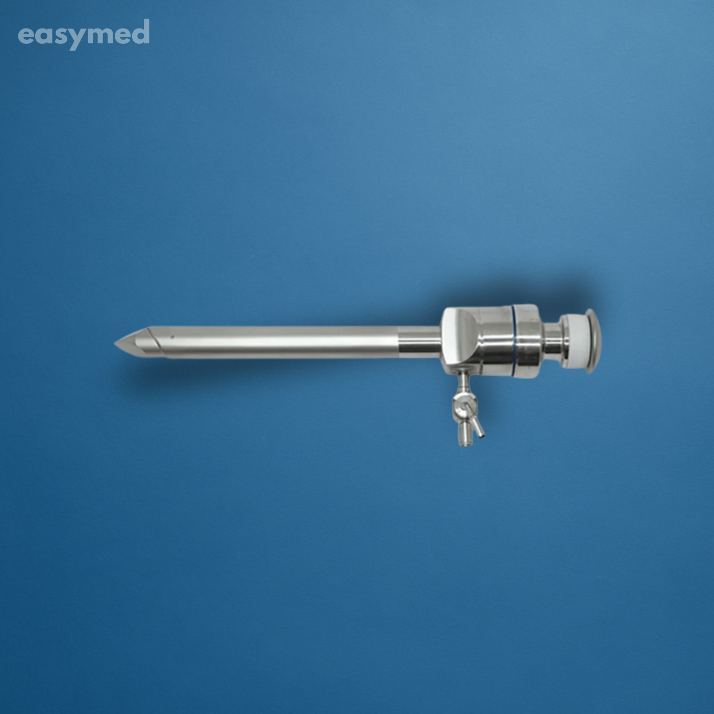 Trocar laparoscópico punta piramidal, sellado magnético, reutilizable