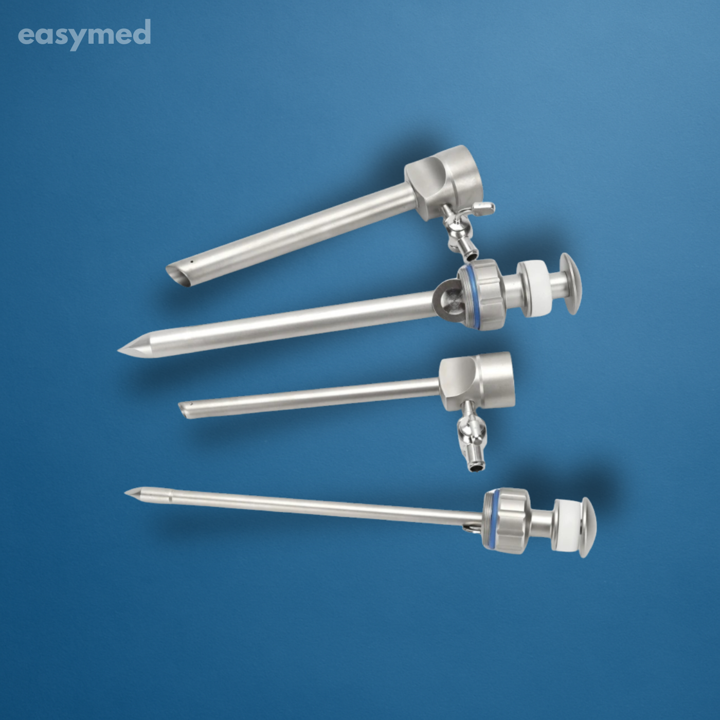 Trocar laparoscópico punta piramidal, sellado magnético, reutilizable