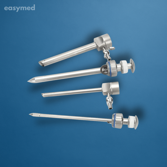 Trocar laparoscópico punta piramidal, sellado magnético, reutilizable