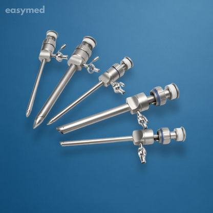 Trocar laparoscópico punta piramidal, sellado magnético, reutilizable