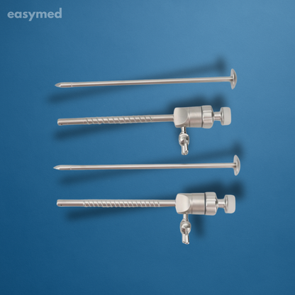 Trocar laparoscópico roscado, sellado magnético, reutilizable