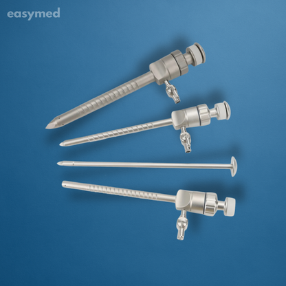 Trocar laparoscópico roscado, sellado magnético, reutilizable