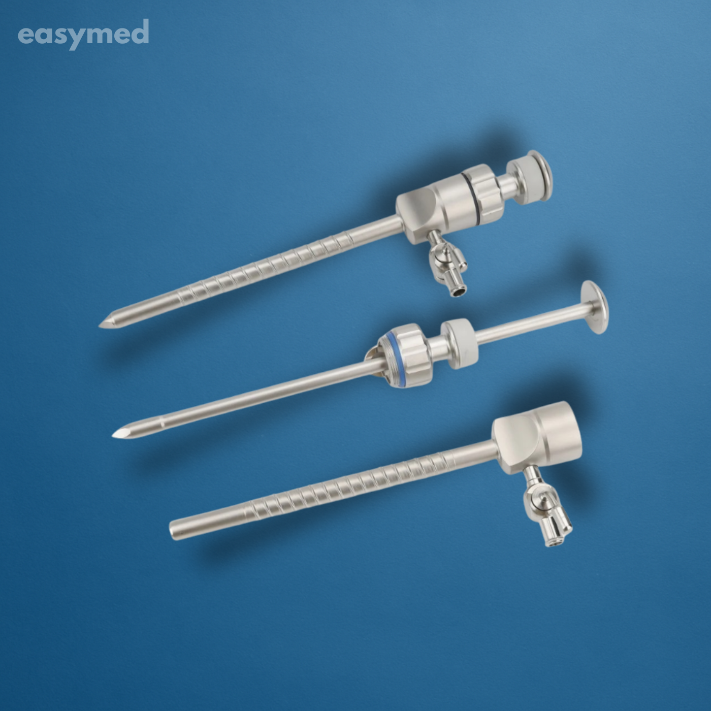 Trocar laparoscópico roscado, sellado magnético, reutilizable