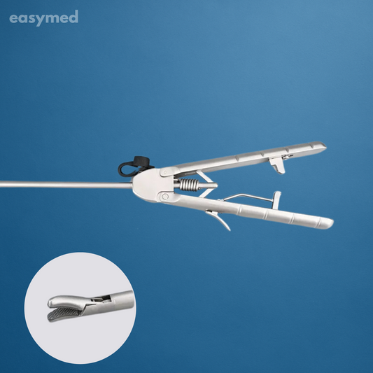 Portaagujas laparoscópico mango recto tipo A 5 mm × 330 mm, reutilizable