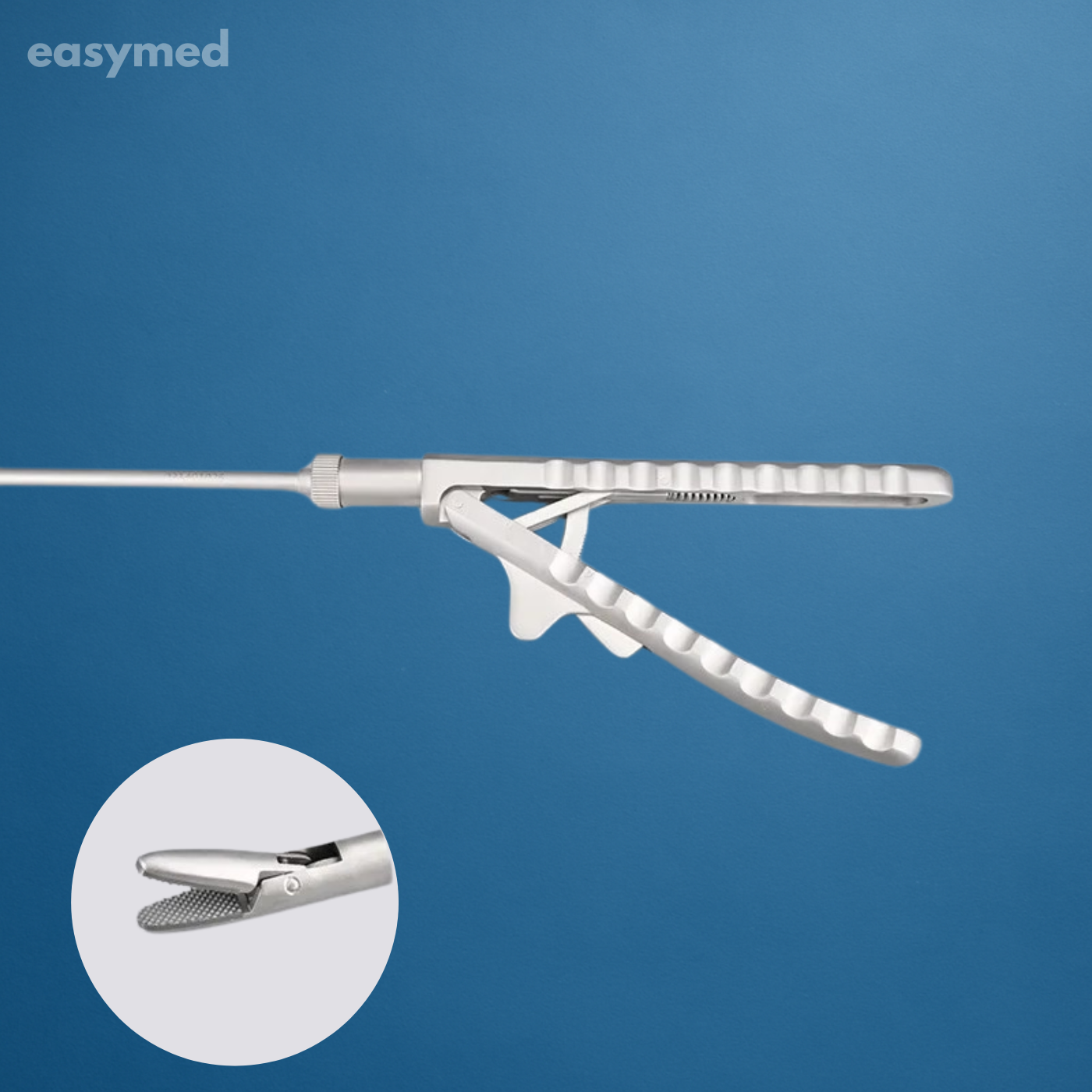 Portaagujas laparoscópico mango JJ 5 mm × 330 mm, reutilizable