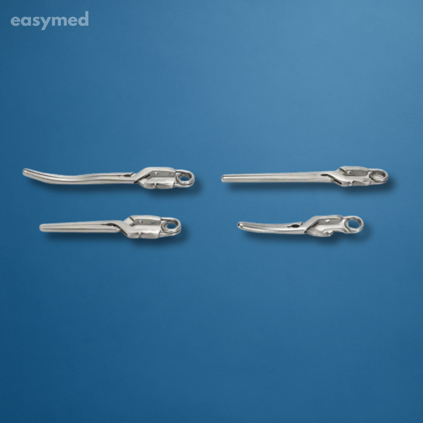 Pinza Bulldog laparoscópica 5 mm × 330 mm, incluye 4 clamps intercambiables