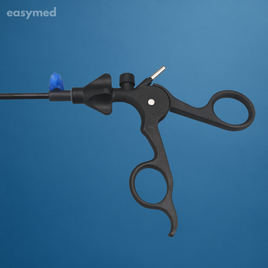 Pinza punta delfín laparoscópica 5 mm × 330 mm, mango desmontable