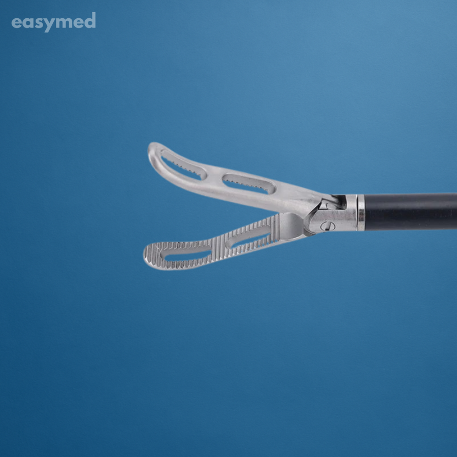 Pinza croce-olmi doble acción laparoscópica 5 mm × 330 mm, mango desmontable