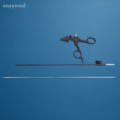 Pinza punta delfín laparoscópica 5 mm × 330 mm, mango desmontable