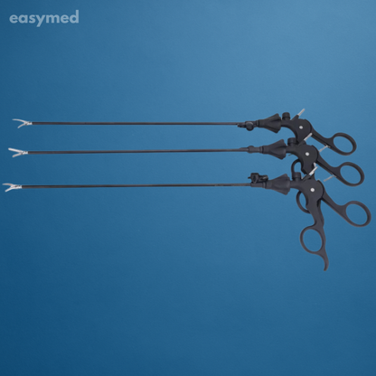 Pinza punta delfín laparoscópica 5 mm × 330 mm, mango desmontable